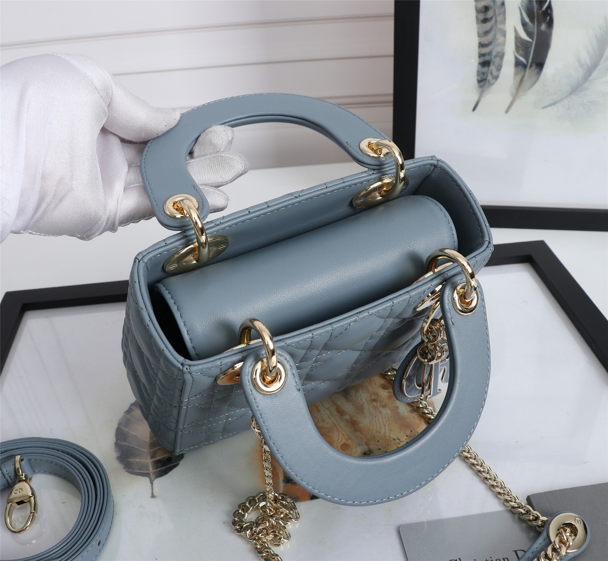 Mini Lady Dior Bag Sky Blue Cannage Lambskin